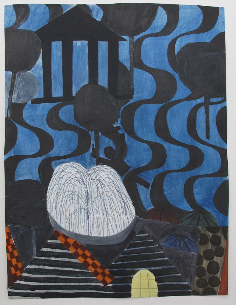 The Drunk Suite, 2015, indigo, gouache, graphite on paper