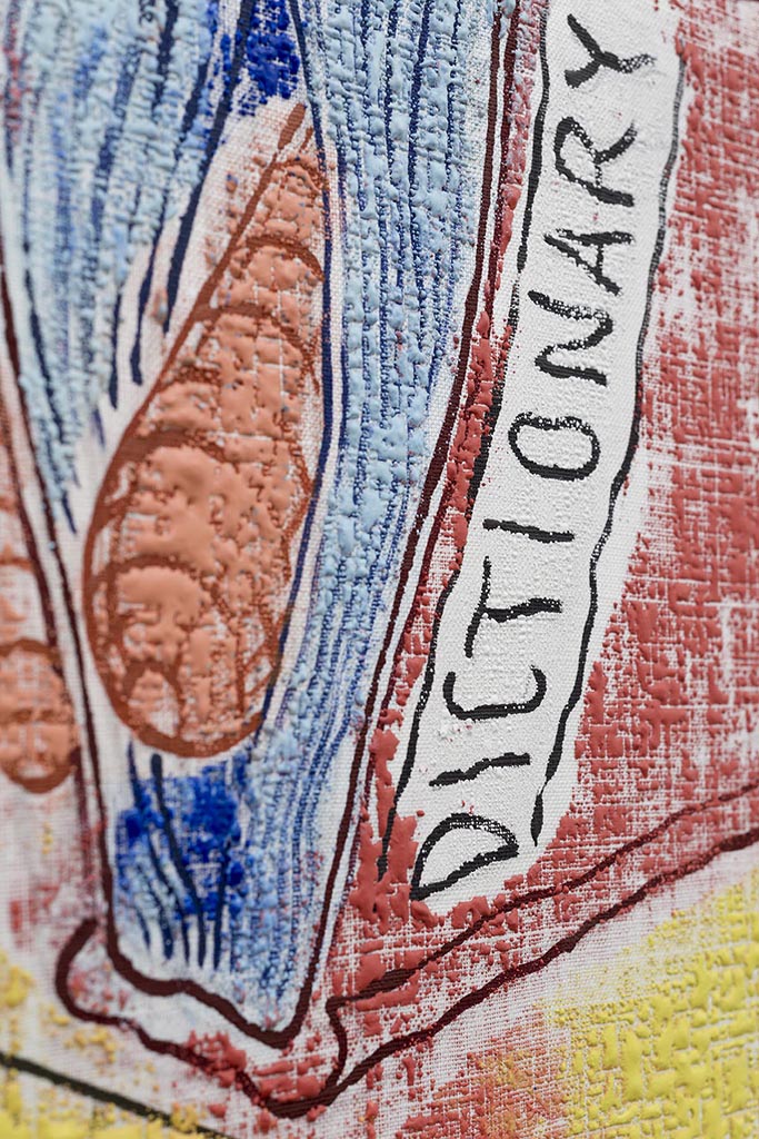 Poor Richard's Dictionary: Nuzzle(Detail Shot), 2015, Acrylic on bleached linen, 24