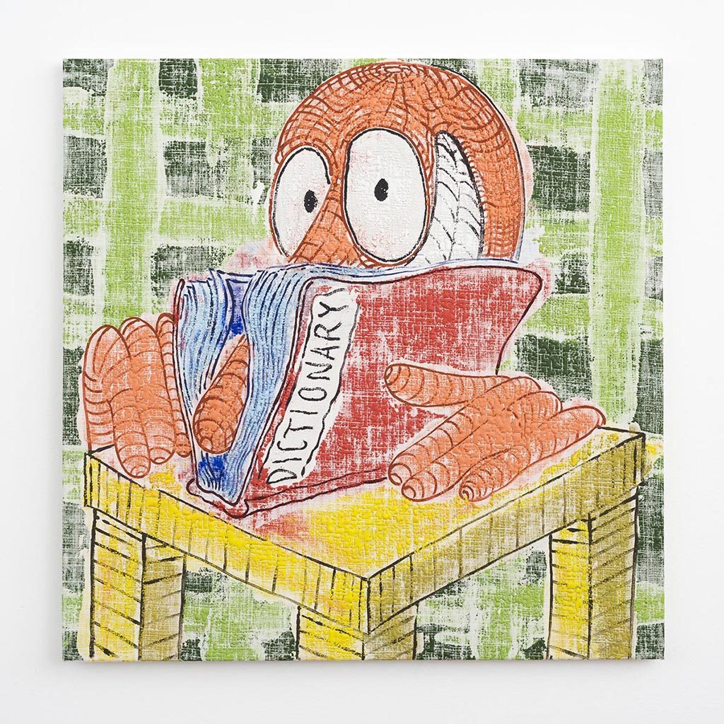 Poor Richard's Dictionary: Nuzzle, 2015, Acrylic on bleached linen, 24