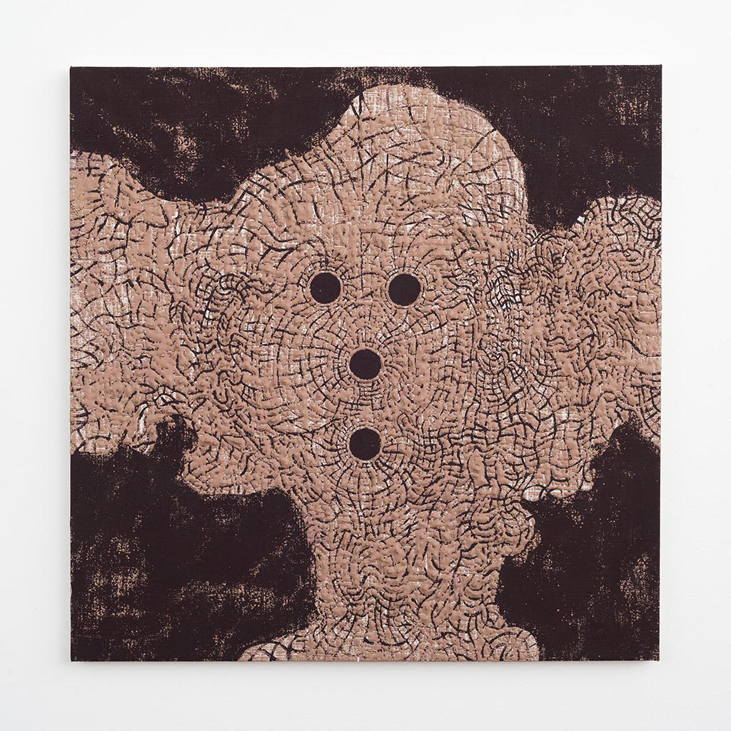 Andy Cahill, Treat or Trash Your Lungs, 2015, 2015, Acrylic on bleached linen, 24 x 24 in